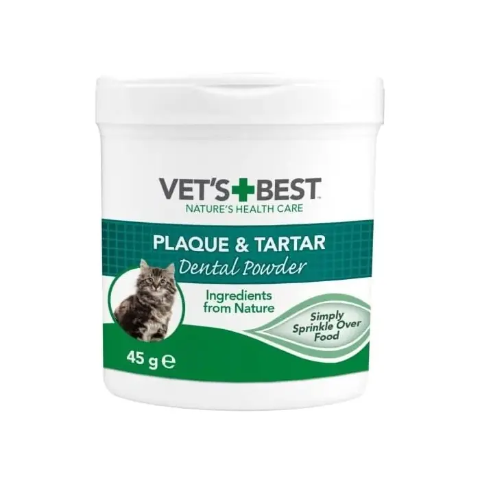 VET'S BEST KEDİLER İÇİN DENİZ VE SPİRULİNA YOSUNU ÖZLÜ PLAK VE TARTAR ÖNLEYİCİ AĞIZ BAKIM TOZU 45GR