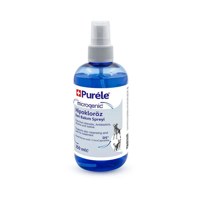 PURELE HİPOKLORÖZ KEDİ VE KÖPEKLER İÇİN DERİ BAKIM SPREY 250ML