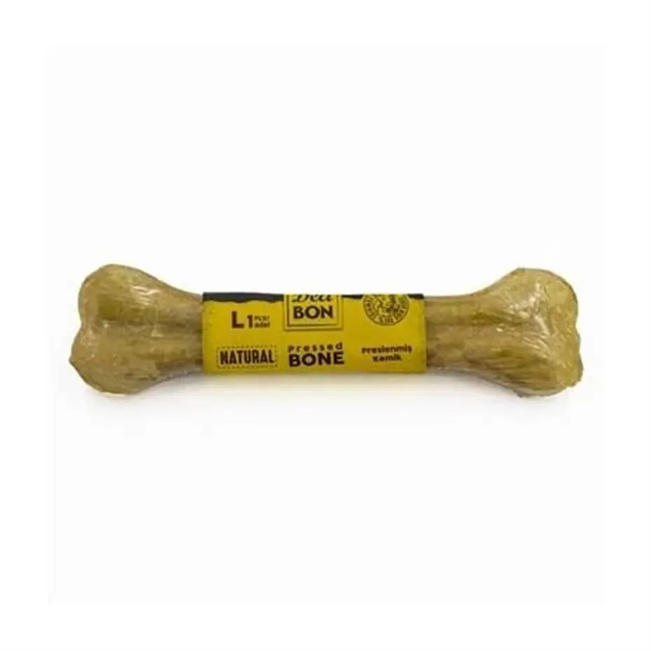 DELİBON NATUREL DERİ PRESS KEMİK KÖPEK ÖDÜLÜ 22CM