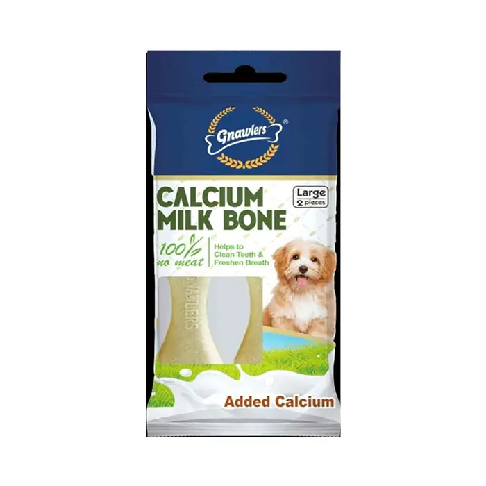 GNAWLERS CALCİUM MİLK BONE KALSİYUMLU SÜTLÜ KÖPEK ÖDÜ KEMİĞİ 2'Lİ 110GR