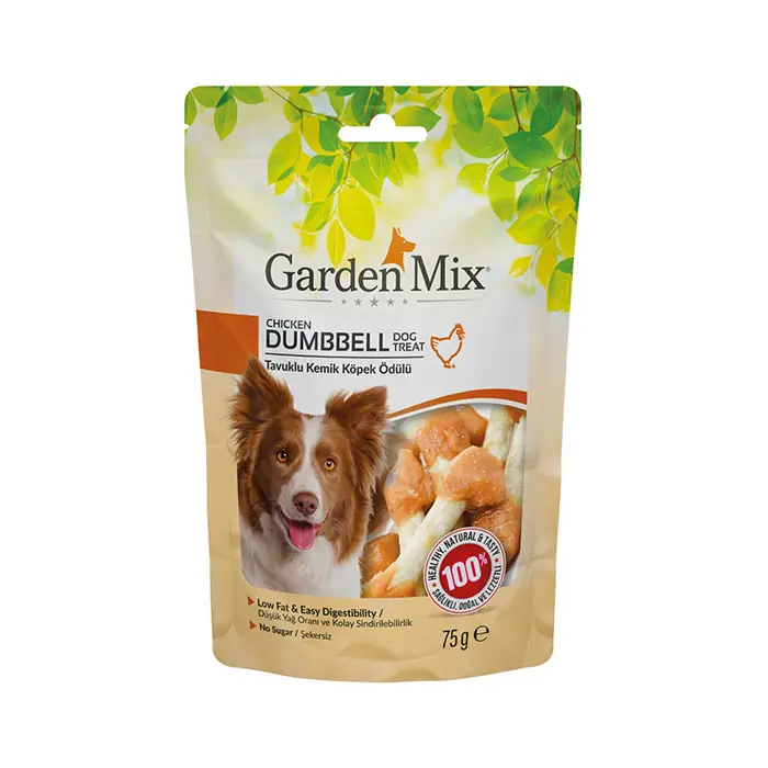 GARDEN MİX DUMBBELL TAVUK ETLİ KEMİK KÖPEK ÖDÜLÜ 75 GR