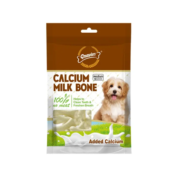 GNAWLERS CALCİUM MİLK BONE KÖPEK ÖDÜL BİSKÜVİSİ 7,5CM 12'Lİ 288GR