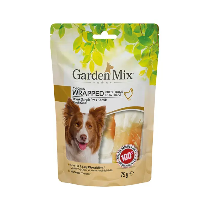 GARDEN MİX WRAPPED TAVUK SARGILI PRES KEMİK KÖPEK ÖDÜLÜ 75 GR