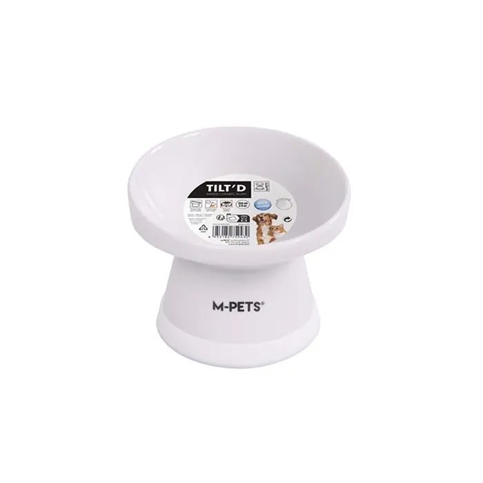M-PETS TİLTD SERAMİK MAMA KABI BEYAZ 150ML