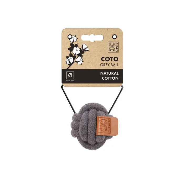 M-PETS COTO ÖRGÜ TOP KÖPEK OYUNCAĞI GRİ 6,5CM