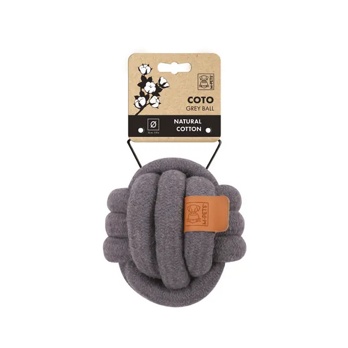 M-PETS COTO ÖRGÜ TOP KÖPEK OYUNCAĞI GRİ 15CM