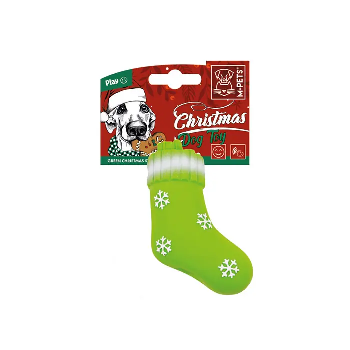 M-PETS CHRİSTMAS GREEN STOCKİNG KÖPEK OYUNCAĞI 13 CM