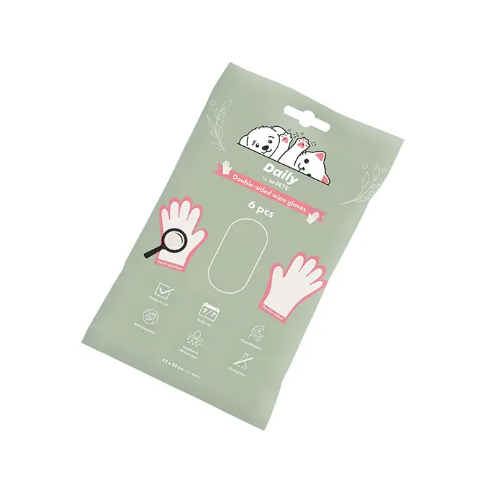 M-PETS DAİLY ÇİFT TARAFLI GÜNLÜK TEMİZLEME ELDİVENİ 6LI