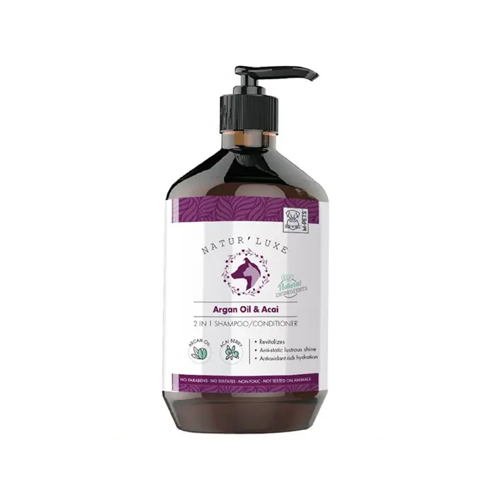 M-PETS ARGAN YAĞI VE ACAİ KÖPEK ŞAMPUANI VE BAKIM KREMİ 500ML