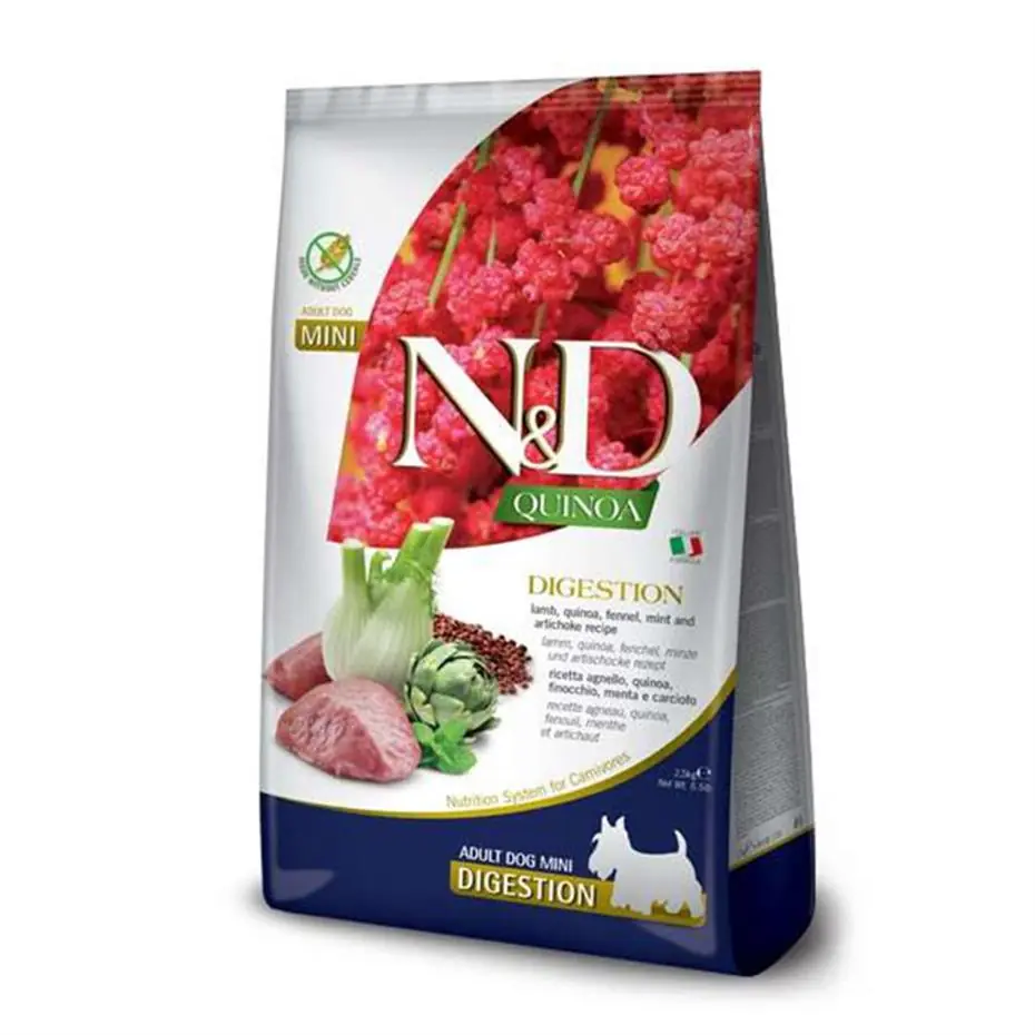 ND QUİNOA DİGESTİON MİNİ KUZU KİNOA AROMALI HASSAS SİNDİRİM KÜÇÜK IRK KÖPEK MAMASI 2,5 KG
