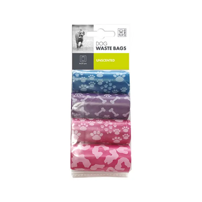 M-PETS KARIŞIK RENKLİ KOKUSUZ DIŞKI TOPLAMA POŞETİ 20 YAPRAK 4'LÜ PAKET