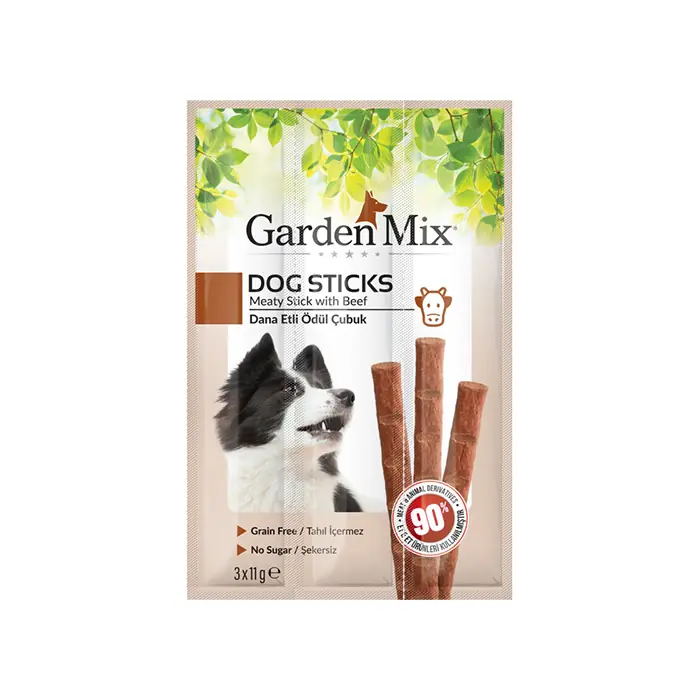 GARDEN MİX DANA ETLİ TAHILSIZ KÖPEK STİCK ÖDÜLÜ 3X11GR