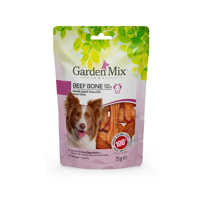 GARDEN MİX KEMİK ŞEKİLLİ DANA ETLİ KÖPEK ÖDÜLÜ 75GR