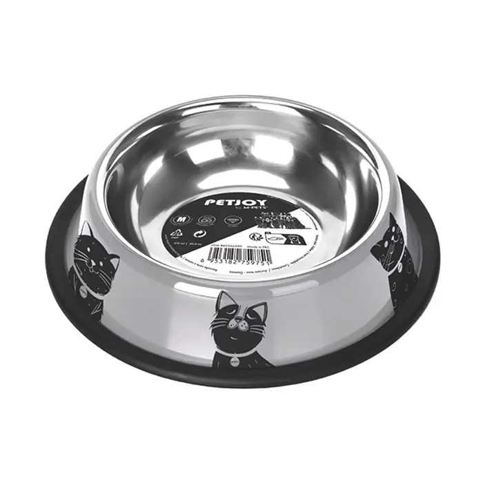 M-PETS PETJOY CATFAMİLY ÇELİK MAMA KABI MEDİUM 610ML