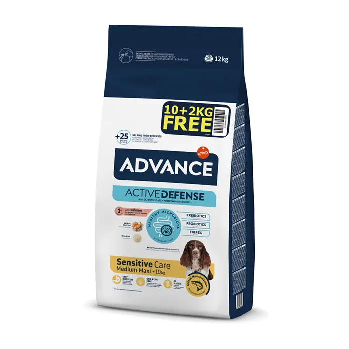 ADVANCE SENSİTİVE SOMONLU PİRİNÇLİ YETŞİKİN KÖPEK MAMASI 10+2 KG