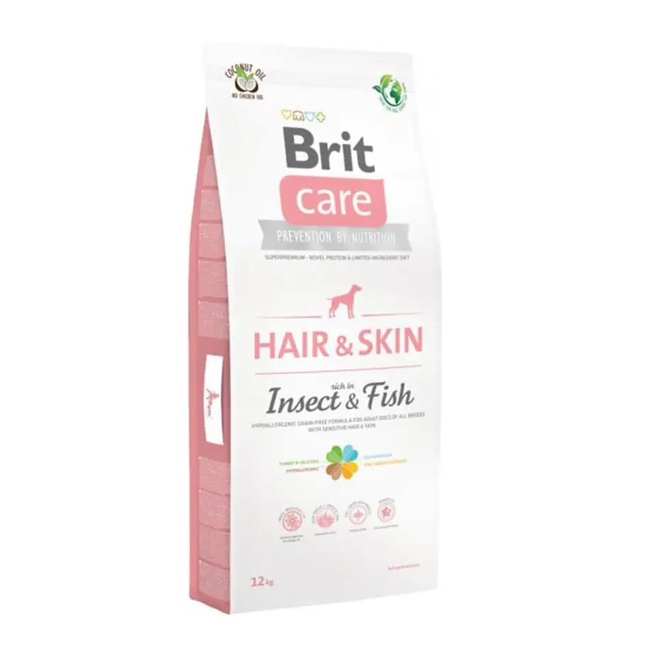 BRİT CARE HAİR SKİN BÖCEK VE BALIKLI YETİŞKİN KÖPEK MAMASI 12KG