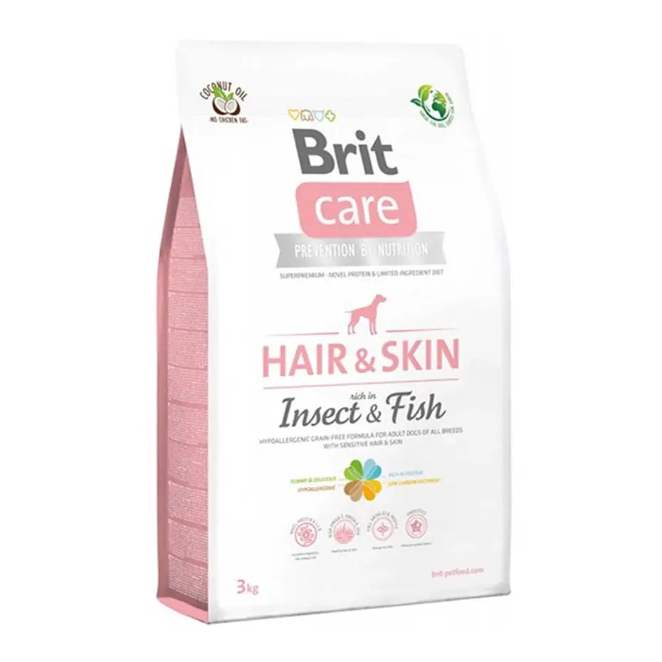 BRİT CARE HAİR SKİN BÖCEK VE BALIKLI YETİŞKİN KÖPEK MAMASI 3KG