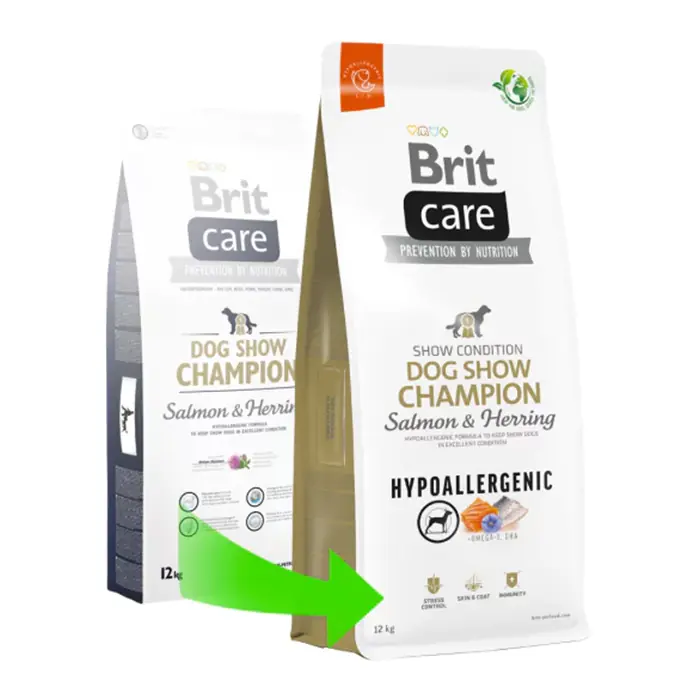 BRİT CARE HYPO-ALLERGENİC DOG SHOW CHAMPİON SOMON VE RİNGA BALIKLI YETİŞKİN KÖPEK MAMASI 12KG