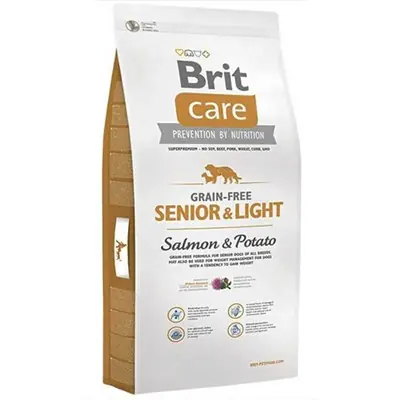 BRİT CARE LİGHT TÜM IRKLAR İÇİN SOMONLU VE PATATESLİ TAHILSIZ YAŞLI KÖPEK MAMASI 12KG