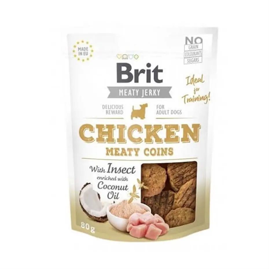 BRİT CARE MEATY COİNS TAVUKLU HİNDİSTAN CEVİZİ YAĞLI KÖPEK ÖDÜLÜ 80GR