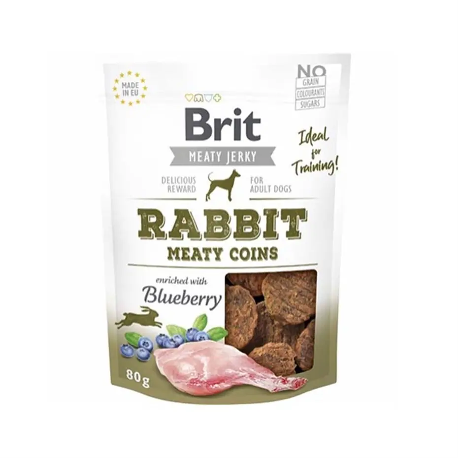 BRİT CARE MEATY COİNS TAVŞAN ETLİ VE YABAN MERSİNLİ KÖPEK ÖDÜL MAMASI 80GR