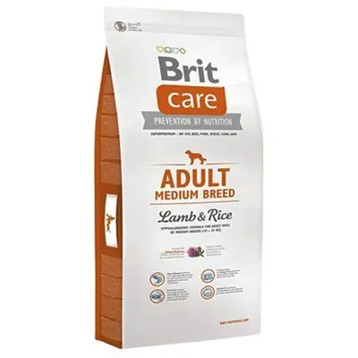 BRİT CARE MEDİUM BREED KUZU ETLİ PİRİNÇLİ YETİŞKİN KÖPEK MAMASI 12 KG