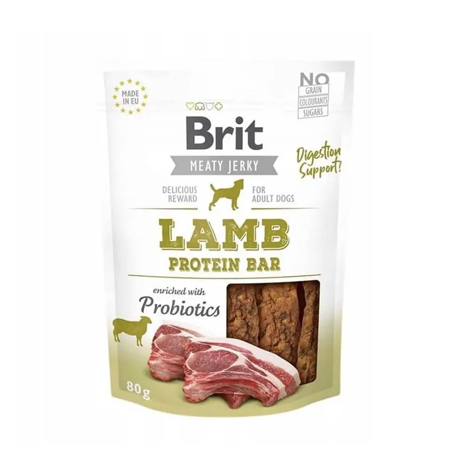 BRİT CARE PROTEİN BAR KUZULU PROBİOTİK KATKILI KÖPEK ÖDÜLÜ 80GR