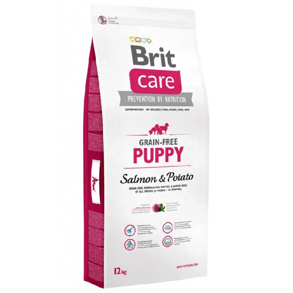 BRİT CARE PUPPY TAHILSIZ SOMONLU KÜÇÜK VE ORTA IRK YAVRU KÖPEK MAMASI 12 KG