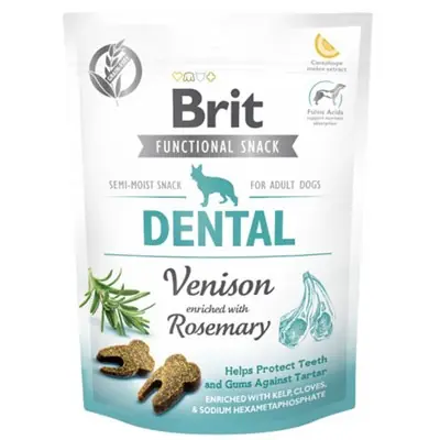 BRİT DENTAL BİBERİYE GEYİK ETLİ KÖPEK DİŞ SAĞLIĞI ÖDÜL 150 GR