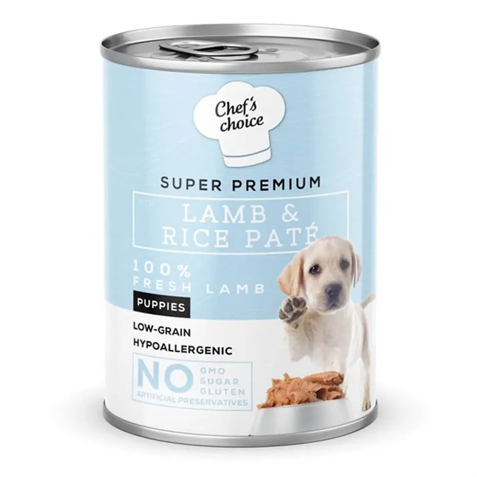 CHEFSCHOİCE KUZULU PİRİNÇLİ EZME YAVRU KÖPEK KONSERVESİ 400GR