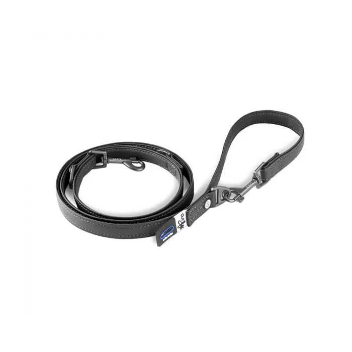 CURLİ APPLE LEATHER ELMA LİFLERİNDEN YAPILMIŞ BİTKİSEL DERİ KÖPEK GEZDİRME KAYIŞI SİYAH LARGE