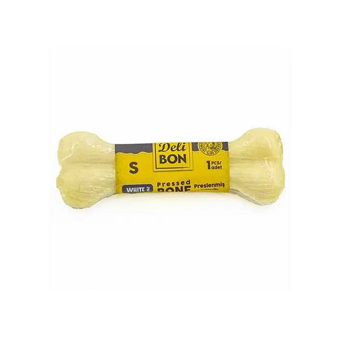 DELİBON BEYAZ DERİ PRES KEMİK KÖPEK ÖDÜLÜ 12CM