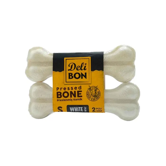 DELİBON BEYAZ PRESS KEMİK KÖPEK ÖDÜLÜ 2'Lİ 12 CM