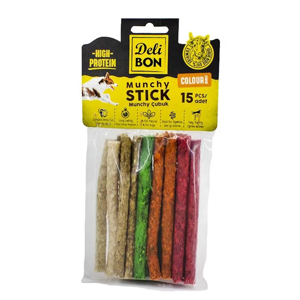 DELİBON DERİDEN MUNCHY ÇUBUK KÖPEK ÖDÜLÜ 15 Lİ