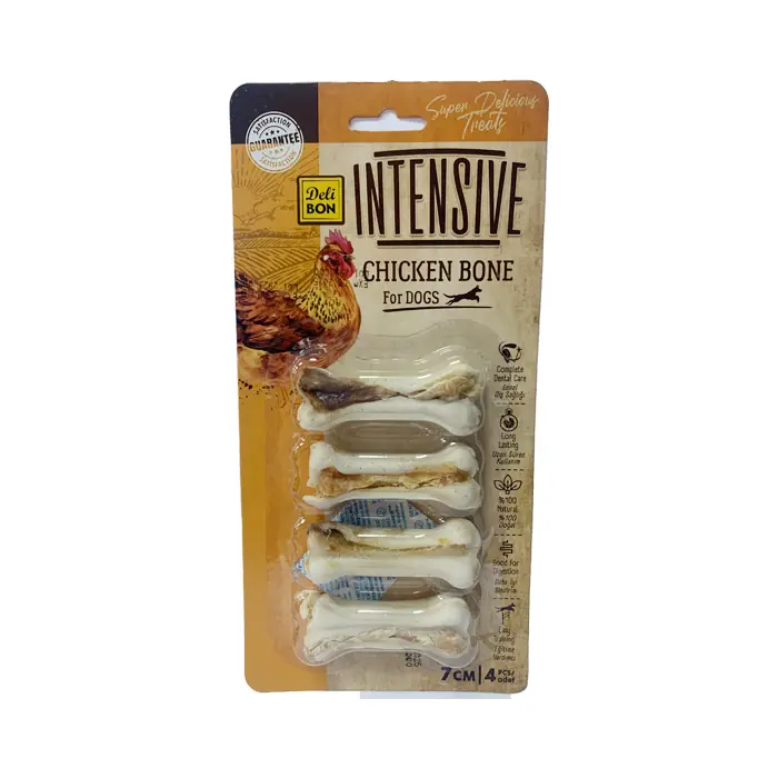 DELİBON INTENSİVE TAVUKLU KEMİK KÖPEK ÖDÜLÜ 7CM 4 ADET