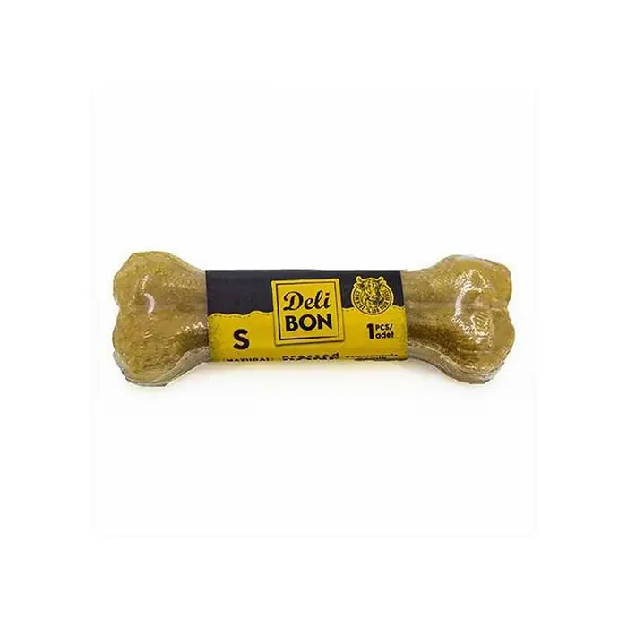 DELİBON NATUREL DERİ PRES KEMİK KÖPEK ÖDÜLÜ 12CM