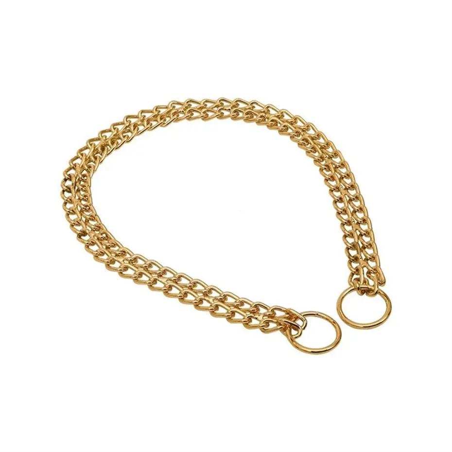 DOGGİE ALTIN KAPLAMA BOĞMALI ZİNCİR KÖPEK TASMASI 2,5X45-55CM