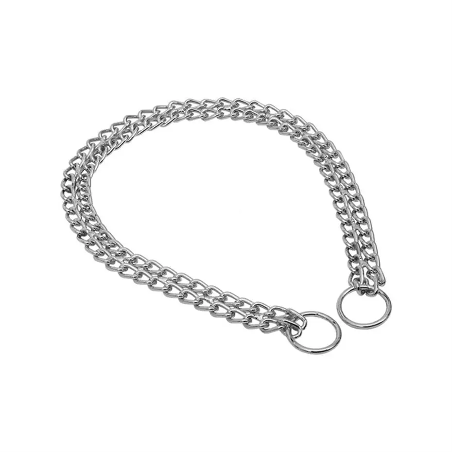 DOGGİE BOĞMA DUBLE ZİNCİR KROM KAPLAMA KÖPEK BOYUN TASMASI 2,5X35-45CM