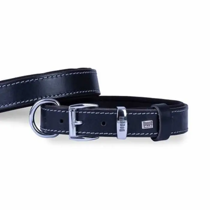 DOGGİE YUMUŞAK DOKU SADE KÖPEK BOYUN TASMASI BLACK  3X42-50CM
