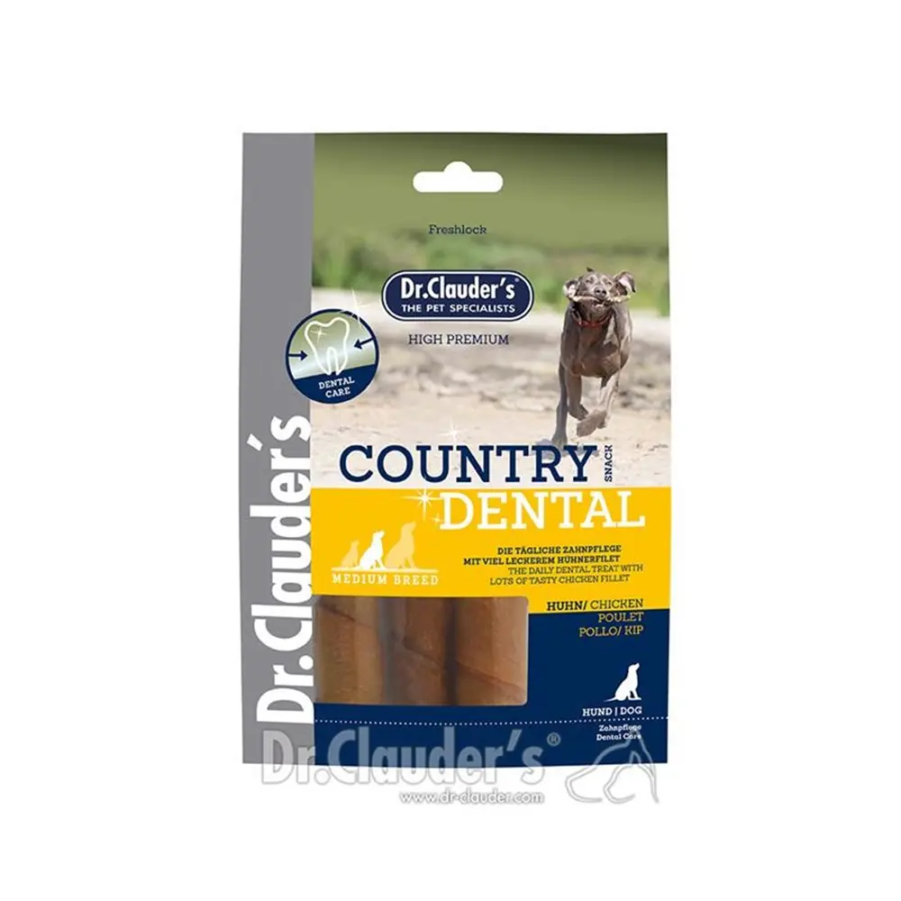 DR.CLAUDERS COUNTRY DENTAL TAVUKLU KÖPEK ÖDÜLÜ 120 GR
