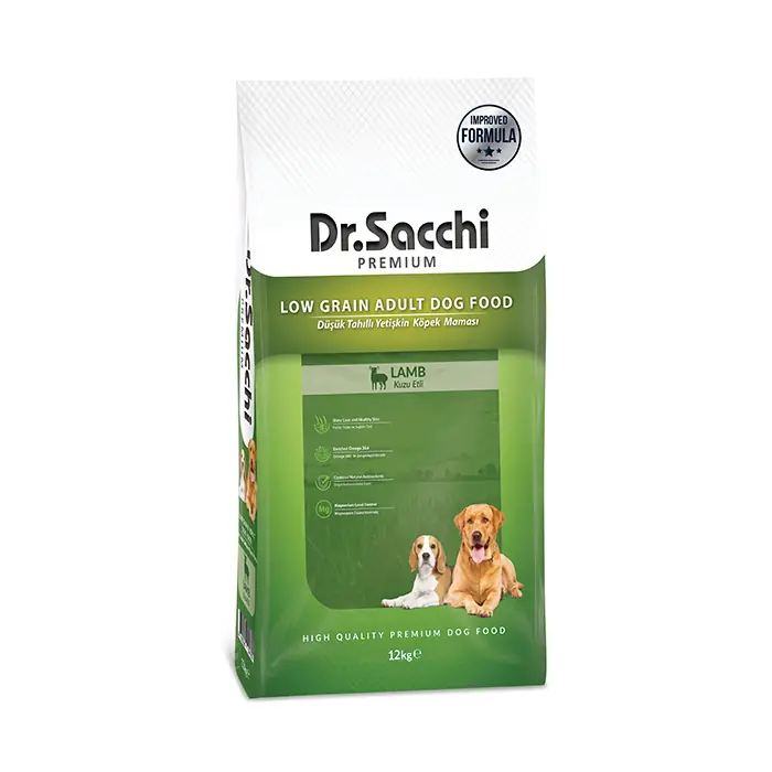 DR.SACCHİ DÜŞÜK TAHILLI KUZU ETLİ YETİŞKİN KÖPEK MAMASI 12KG