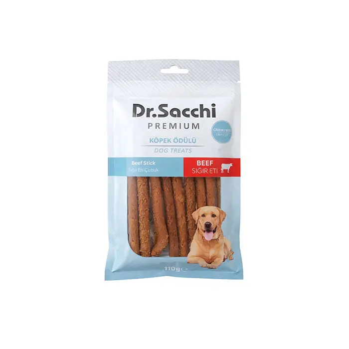 DR.SACCHİ PREMİUM SIĞIR ETLİ ÇUBUK TAHILSIZ KÖPEK ÖDÜLÜ 10LU 100 GR