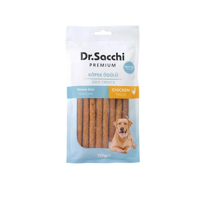 DR.SACCHİ PREMİUM TAVUKLU ÇUBUK TAHILSIZ KÖPEK ÖDÜLÜ 10LU 110 GR