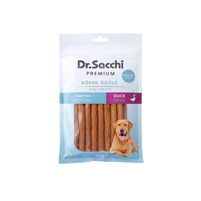 DR.SACCHİ PREMİUM ÖRDEKLİ ÇUBUK TAHILSIZ KÖPEK ÖDÜLÜ 10LU 110 GR
