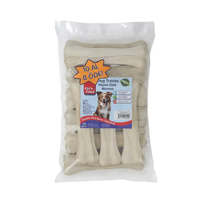 ESCA FOOD BEYAZ PRESS KEMİK KÖPEK ÖDÜLÜ 10 AL 8 ÖDE 20.5CM