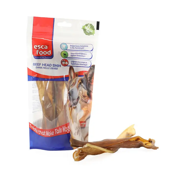 ESCA KURUTULMUŞ DANA KELLE DERİSİ DOĞAL KÖPEK ÖDÜLÜ 120 GR
