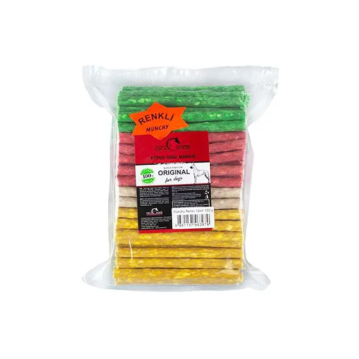 ESCA MUNCHY ÇUBUK RENKLİ İNCE KÖPEK ÖDLÜLÜ 12CM 100LÜ