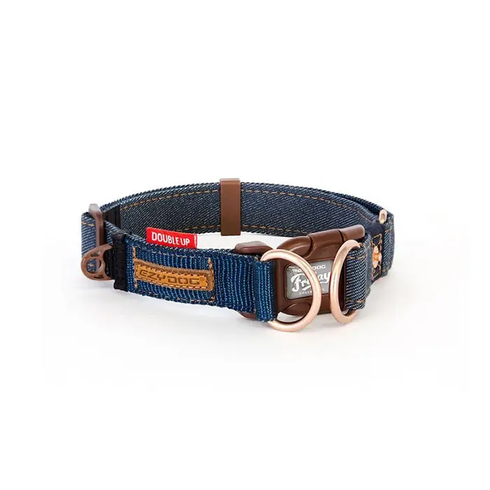 EZYDOG 04836 DOG DOUBLE UP COLLAR DENİM KÖPEK BOYUN TASMASI XLARGE