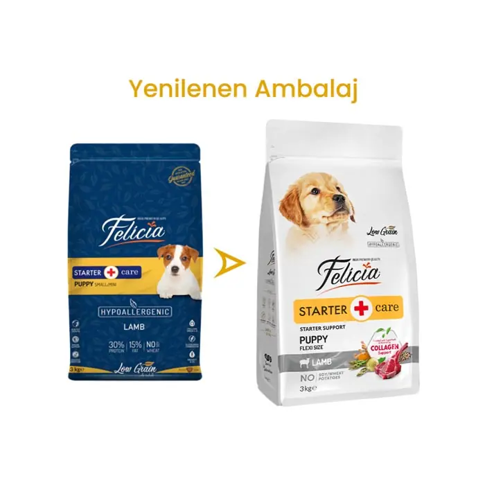 FELİCİA AZ TAHILLI YAVRU KUZULU SMALL MİNİ HYPOALLERGENİC KÖPEK MAMASI 3 KG