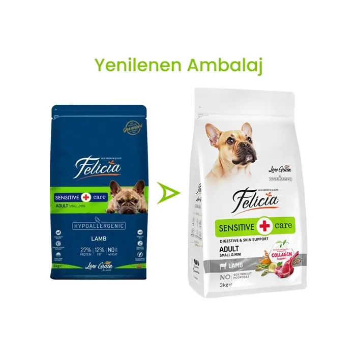 FELİCİA AZ TAHILLI YETİŞKİN KUZULU SMALL MİNİ HYPOALLERGENİC KÖPEK MAMASI 3 KG